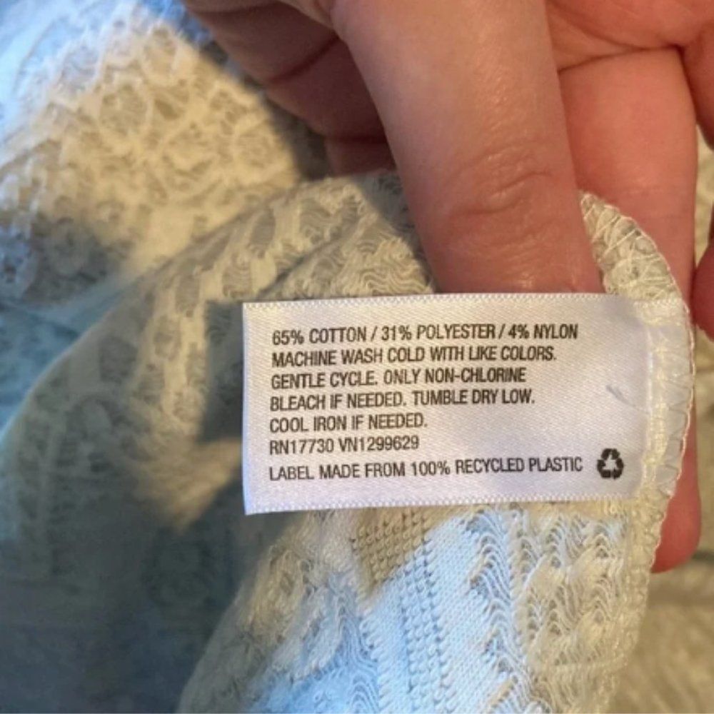 Xhilaration White & Gray Skater Dress Juniors Size Medium w/ Embroidery NEW NWT - Picture 6 of 8